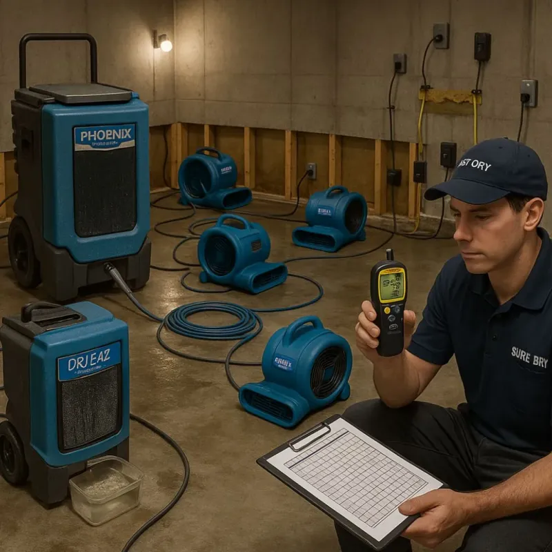 Structural Drying and Dehumidification process in Conestoga, PA